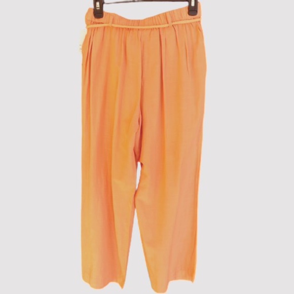 LC LAUREN CONRAD Crop Pants Wide Leg Bohemian Summer Peach Orange Small - Picture 4 of 9